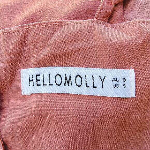 HELLOMOLLY Ruffled V-neck Faux Wrap Mini Dress - Picture 4 of 4